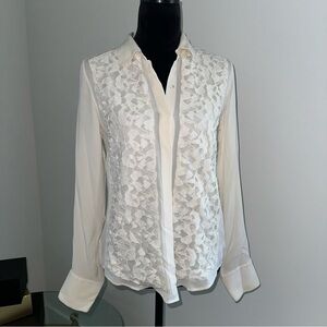 Theory Button Down Collared Blouse Medium